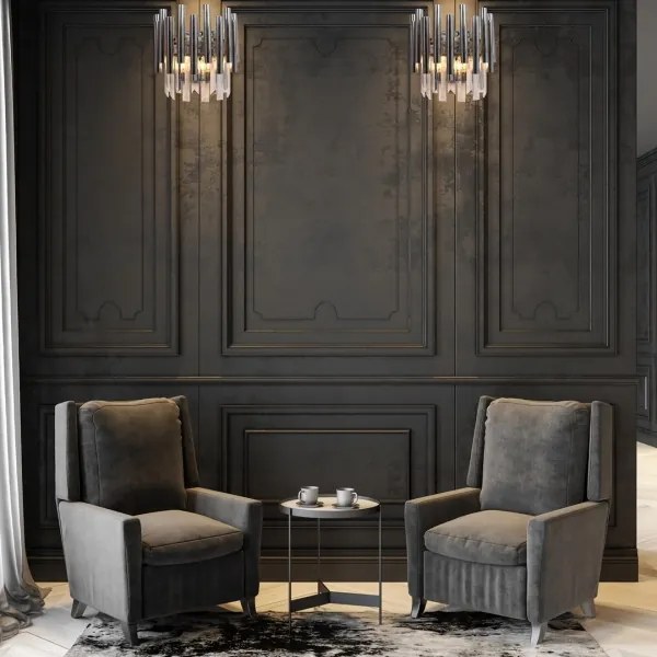 Fali kristály lámpa MADISON 2xE14/40W/230V króm