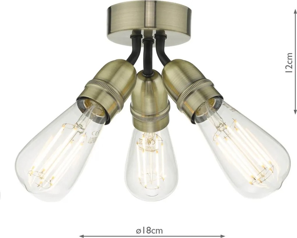Dar Lighting vintage mennyezeti lámpa yao antik sárgaréz daryao0375