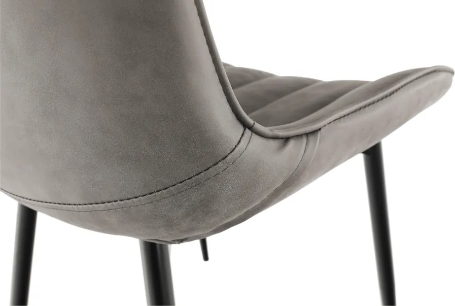 Szék, ekobőr világosszürke/fekete, HAZAL