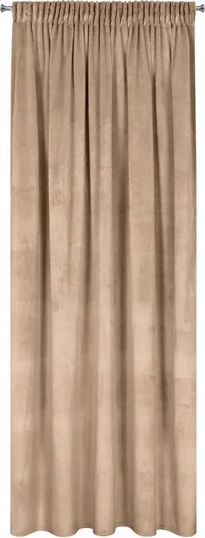 Függöny 140x270 Rosa bézs sötét velúr kész szalag D91