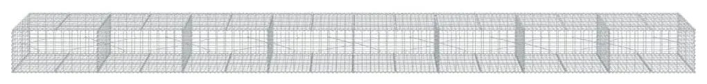 horganyzott vas gabion kosár fedéllel 800 x 100 x 50 cm