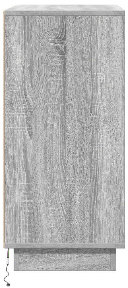 LED-es szekrény, szürke sonoma, 71x34,5x75 cm, műszaki fa