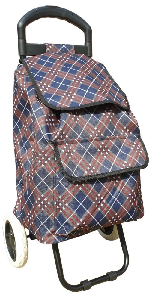 Donzella kisméretű gurulós bevásárlótáska barna kék