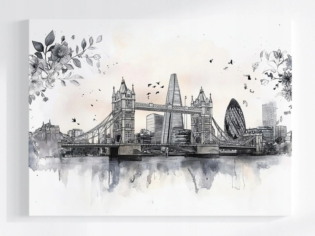 Vászonkép Canvas Város Panoráma Építészet London Vázlat 100x75