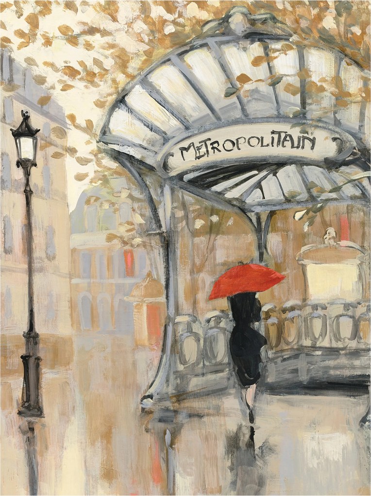 Fotótapéta flizelina Párizs Metro Art Nouveau Piros ékezet 184x254 +ragasztó