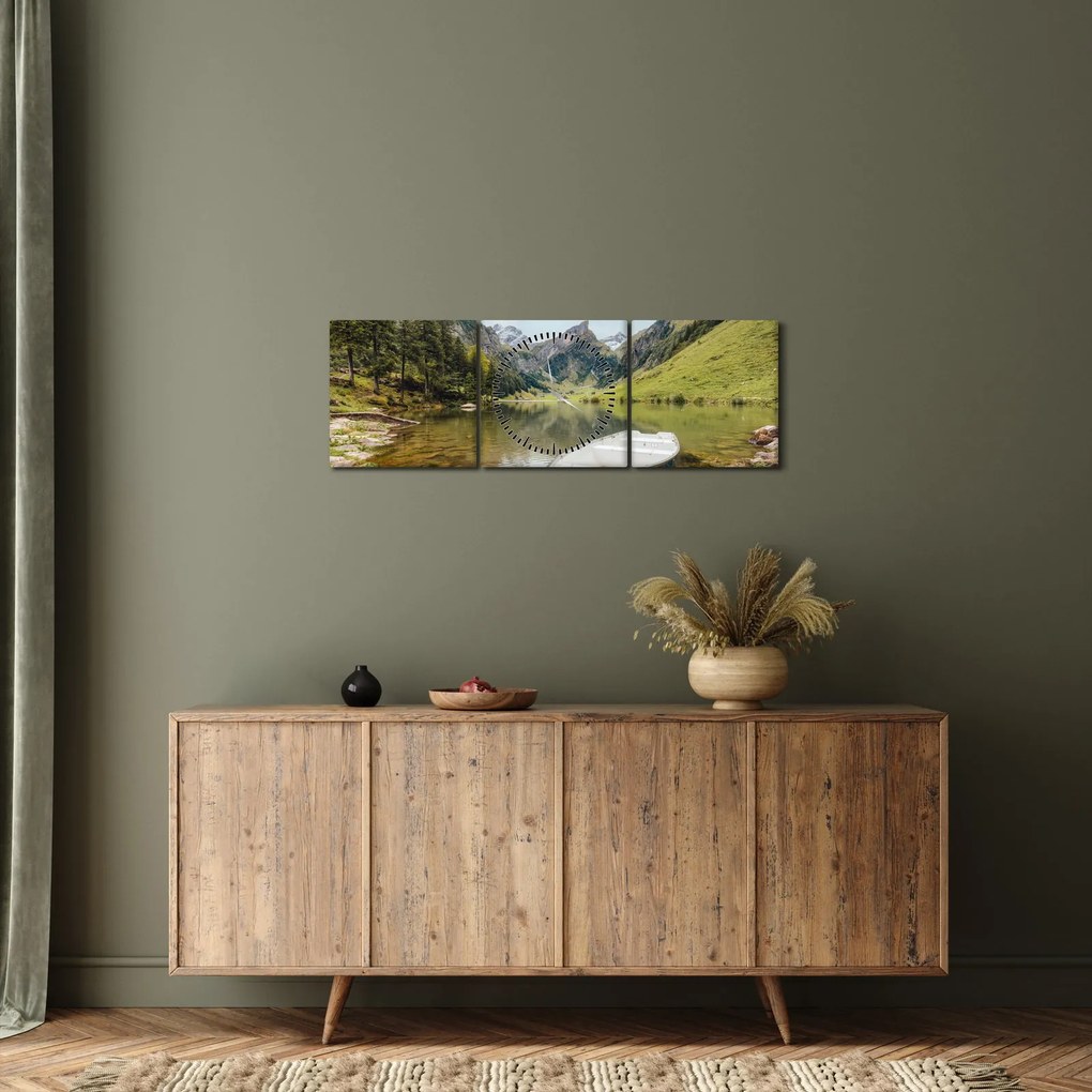 Kép - Seealpsee, svájci tó (órával) (90x30 cm)