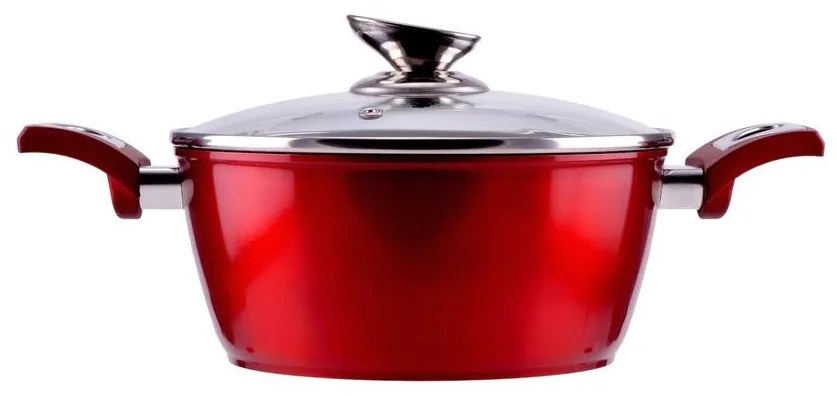 RCK Metal Red Line tapadásmentes alumínium lábas üvegfedővel 22cm, 2.6L, indukciós 10396