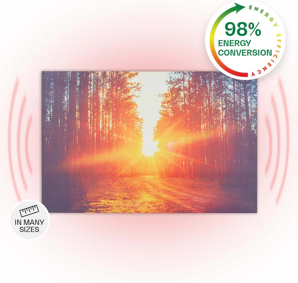 Klarstein Wonderwall Air Art Infinite, infravörös hősugárzó, 90 x 60 cm, 580 W, fali, kép, távirányító