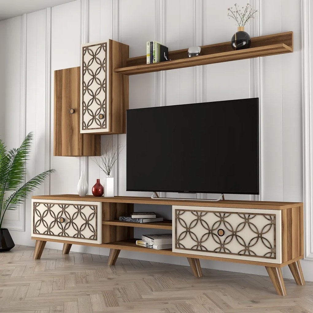 Class TV-állvány, dió-krém, 180 cm – TR845HCT3016