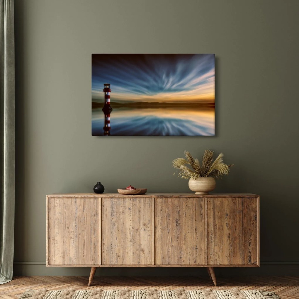Világítótorony a tengeren (90x60 cm)