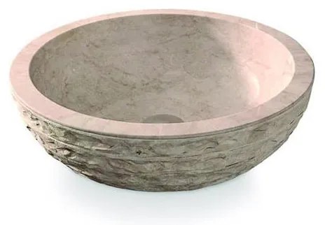 Bathco 00318 - Ráültethető mosdó PUKET Ø 45 cm kő/bézs