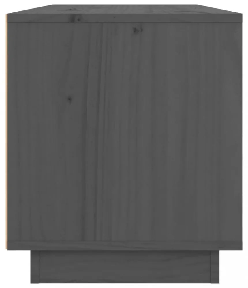 szürke tömör fenyőfa TV-szekrény 80x34x40 cm