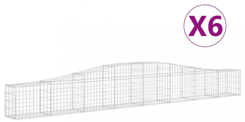 6 db íves horganyzott vas gabion kosár 400x30x40/60 cm