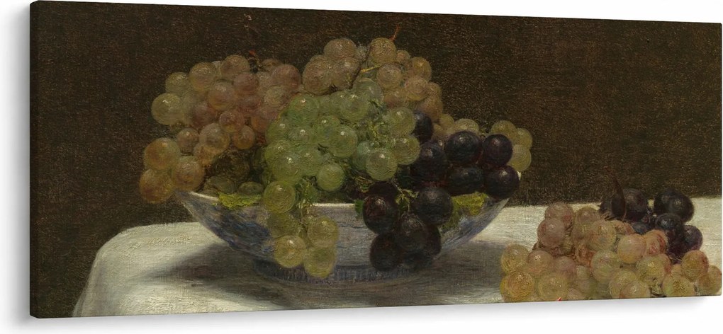 Kép - Henri Fantin-Latour, Still Life with Grapes and a Carnation, reprodukciók (120x50 cm)