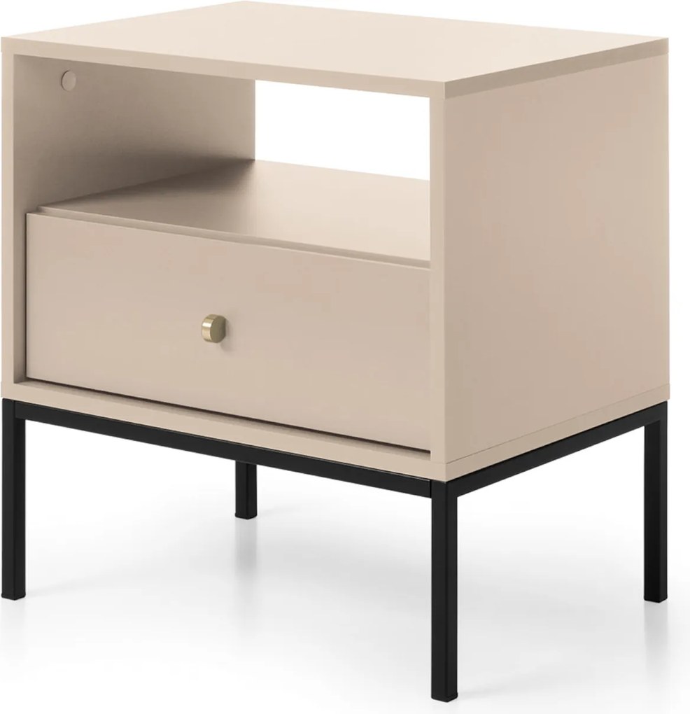 Komodee Éjjeliszekrény Moncton MS54 Bézs 1 fiók Skandináv stílus