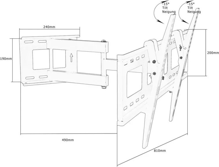 MOUNTY Fali konzol LCD TV-re 66"-ig VESA