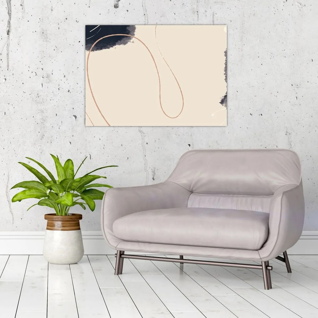 Üveg kép - Bézs absztrakció (70x50 cm)
