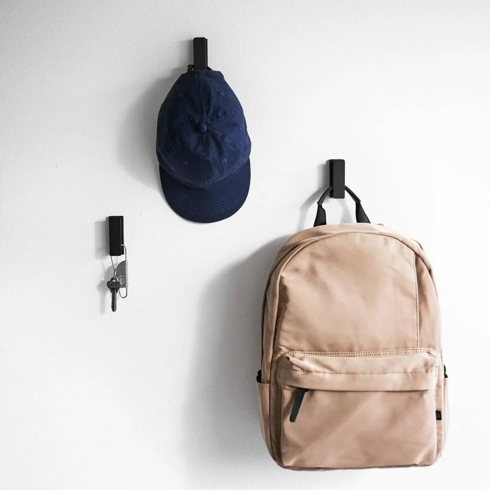 Fekete fali fém akasztó szett 3 db-os Tower – YAMAZAKI