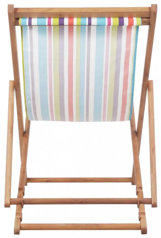 többszínű összecsukható szövetkárpitos, favázas strandszék