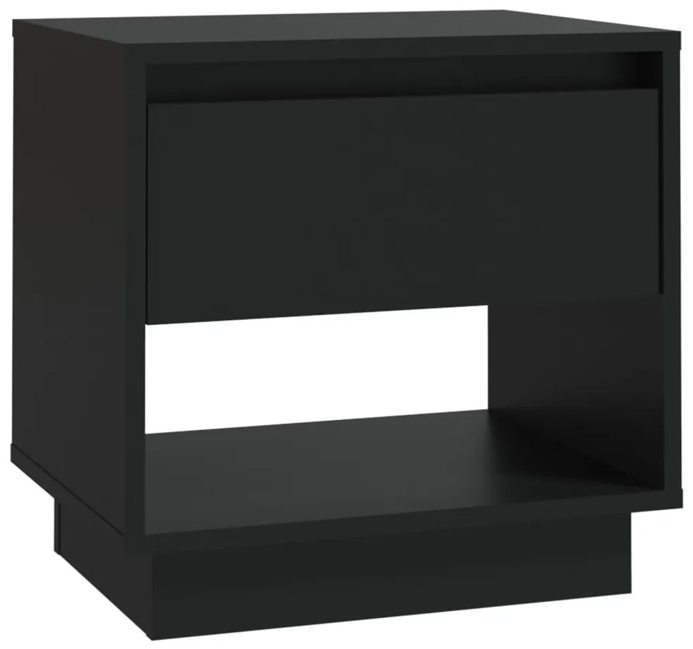 2 db fekete forgácslap éjjeliszekrény 45 x 34 x 44 cm