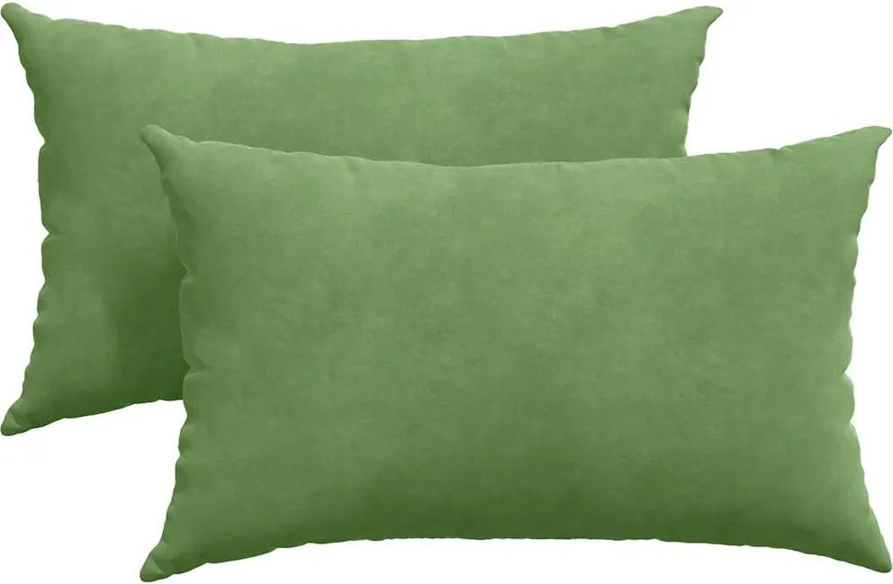 vidaXL Kanapé párnák 2 pcs Világos zöld 50 x 30 cm Bársonyos szövet