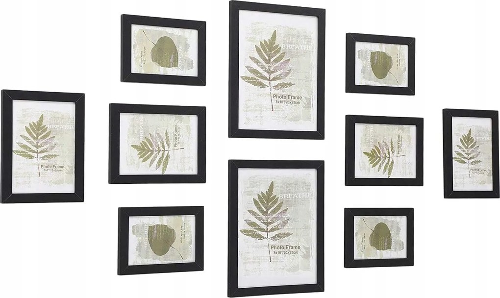 Boba képkeret 10 képpel, fekete