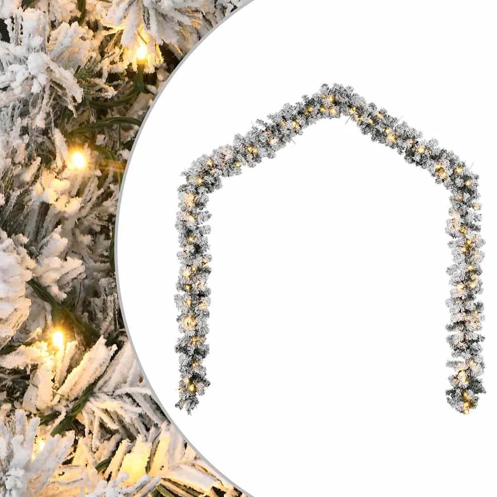 zöld karácsonyi girland LED fényekkel 5 m PVC