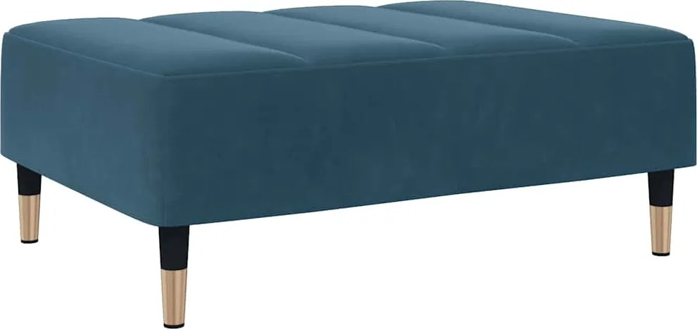 vidaXL kék bársony lábzsámoly 77x55x31 cm