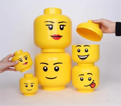 Tárolódoboz, fej, nagy, LEGO, Boy (L40321724)