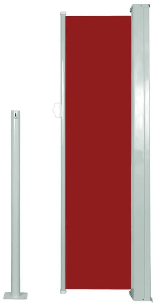 piros behúzható oldalsó napellenző 120 x 300 cm