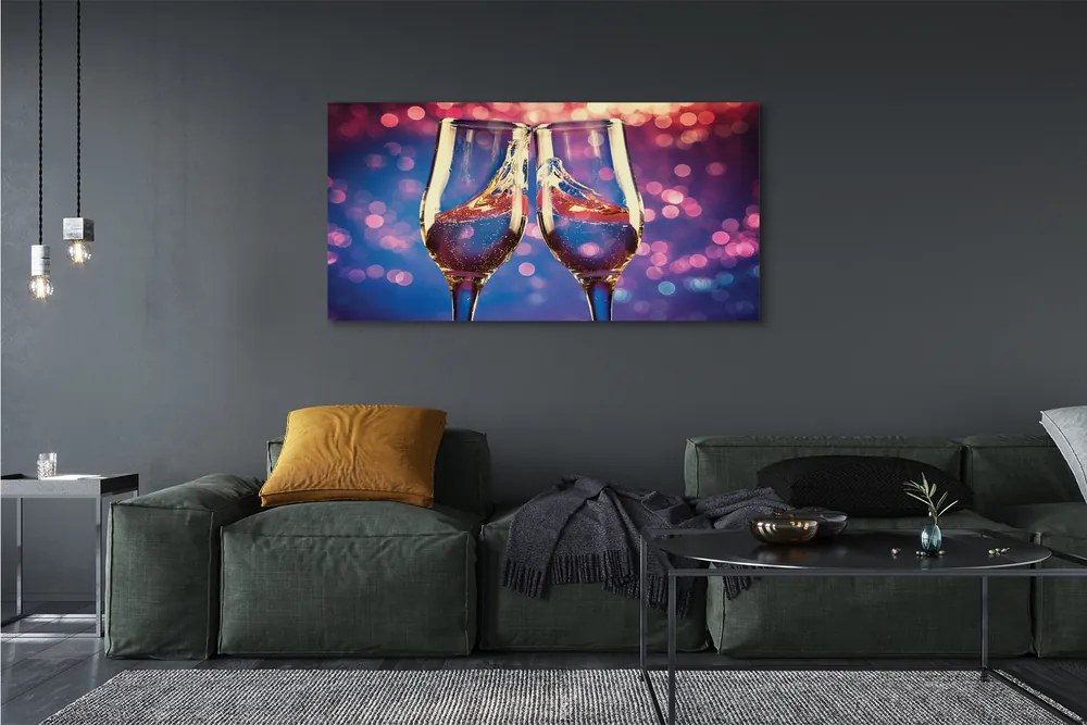Canvas képek Színes háttér pezsgős üvegek 140x70 cm