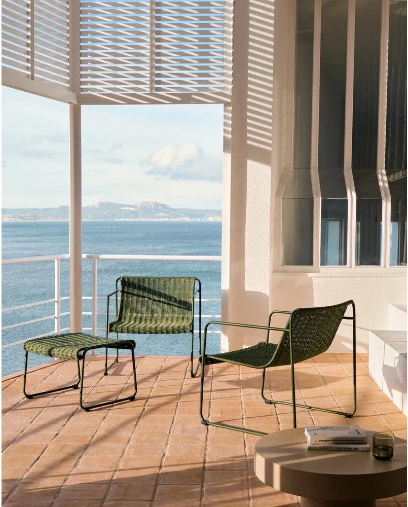 Zöld fém kerti fotel Maurina – Kave Home