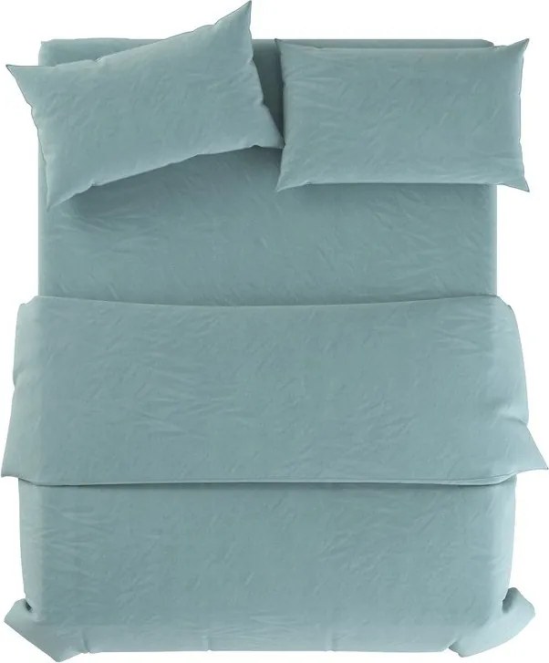 Világoskék egyszemélyes len ágyneműhuzat 135x200 cm Aqua – Native Natural