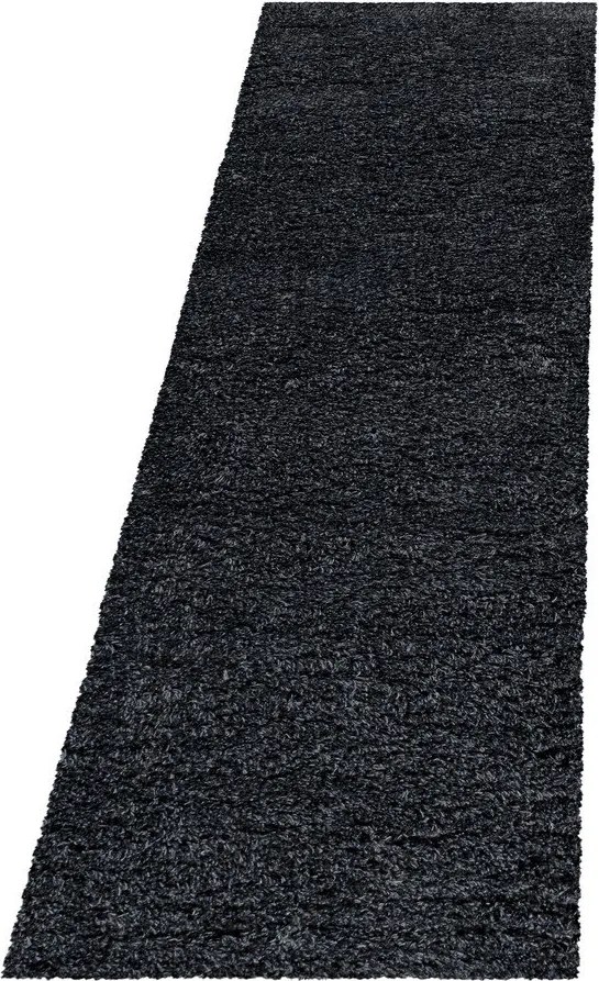 Antracitszürke futószőnyeg 80x250 cm Fluffy – Ayyildiz Carpets