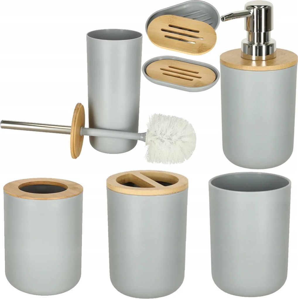 Fürdőszoba szett Kefe Kosár Szappan Adagoló Szappantartó Bögre