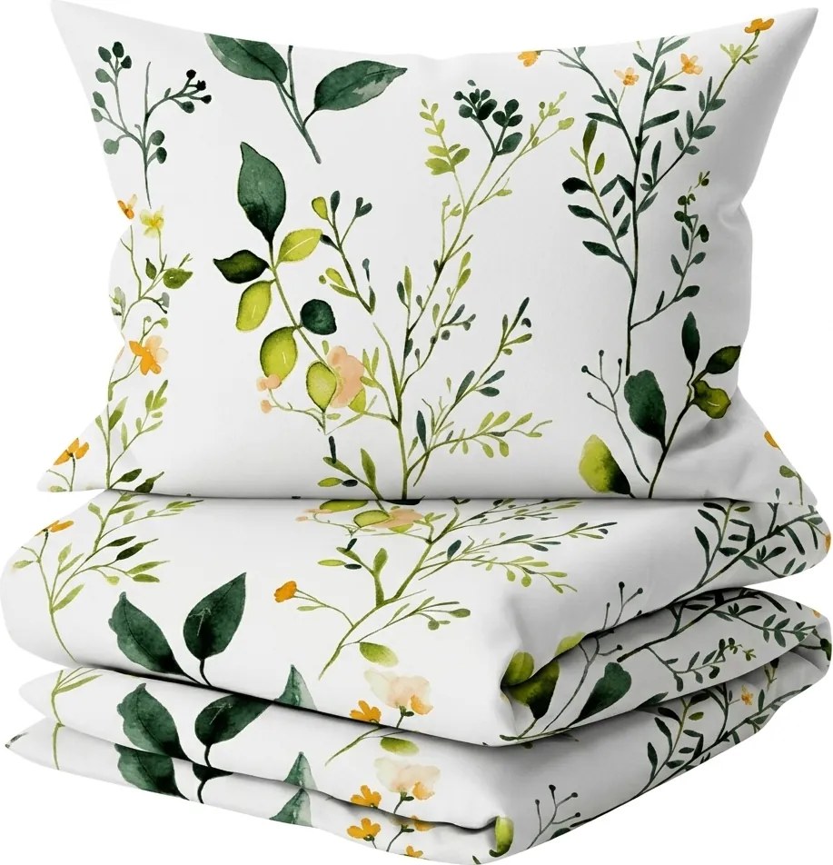 Mikroszálas ágyneműhuzat szett FLORAMA fehér + Párnahuzat 50 x 70 cm INGYEN