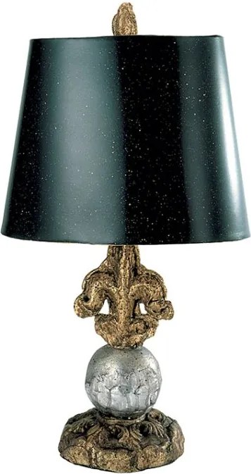 Flambeau klasszikus asztali lámpa fleur de lis fekete ezüst arany elsfb/fleur de lis