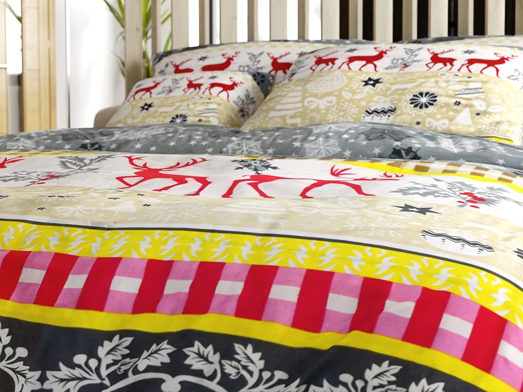 Flanel ágyneműhuzat CHRISTMAS TIME színes Ágyneműhuzat mérete: 70 x 90 cm | 140 x 200 cm