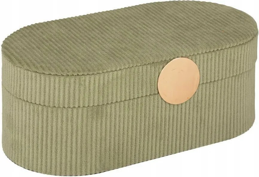 Enya ékszerdoboz, zöld Kordbársony