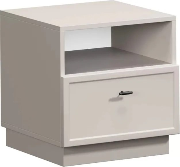Lorini fiókos éjjeliszekrény 45 cm - kasmír / fekete T-bar fogantyúk