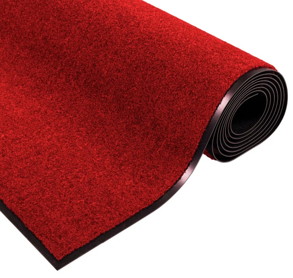 Ajtószőnyeg Piros és Fekete 120 x 300 cm Polipropilén és vinil