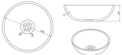 Sapho - PRIORI ráültethető mosdó Ø 42 cm kerámia/zöld