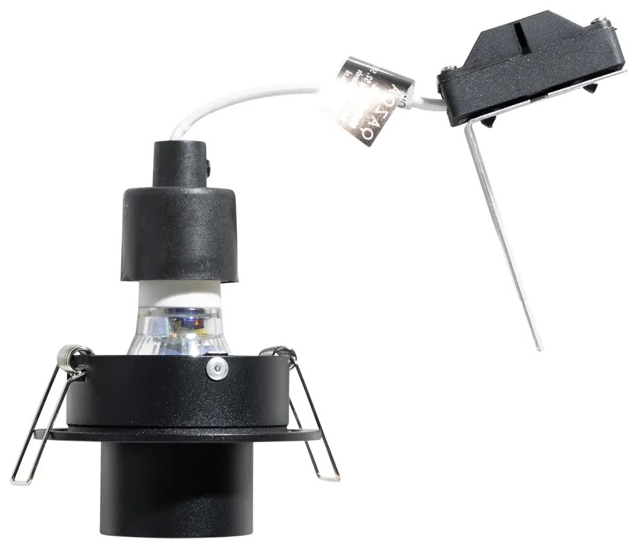 6 darabos süllyesztett spotlámpa készlet fekete GU10 35mm kerek dönthető - Installa