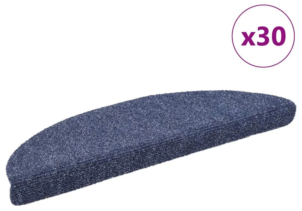 vidaXL 30 db kék öntapadó lépcsőszőnyeg 56 x 17 x 3 cm