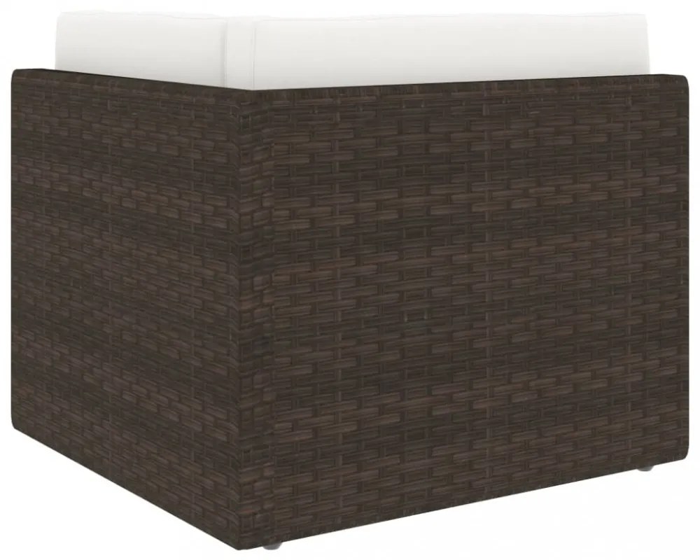 11 részes barna polyrattan kerti ülőgarnitúra párnákkal