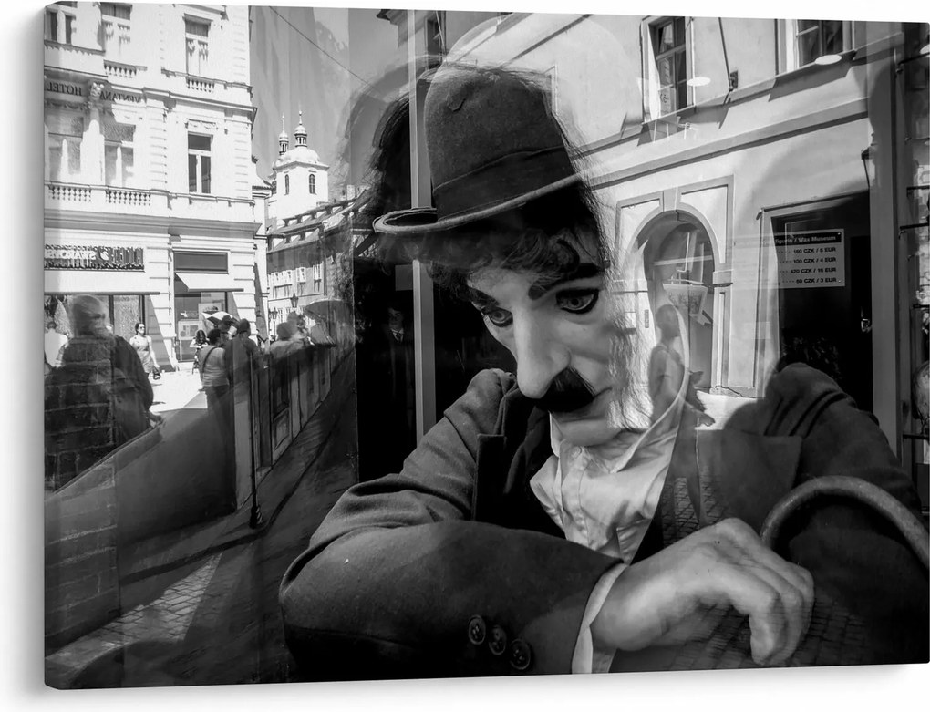 Kép - Charles Chaplin, Prágában (70x50 cm)
