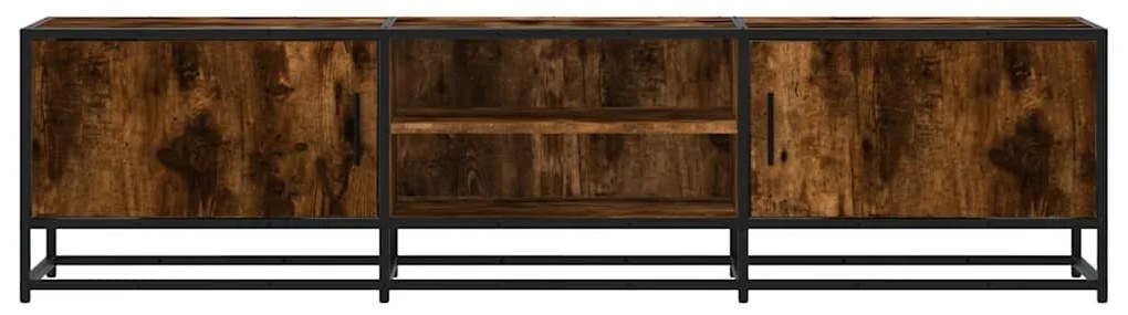 füstös tölgy színű szerelt fa és fém TV-szekrény 160x35x41 cm