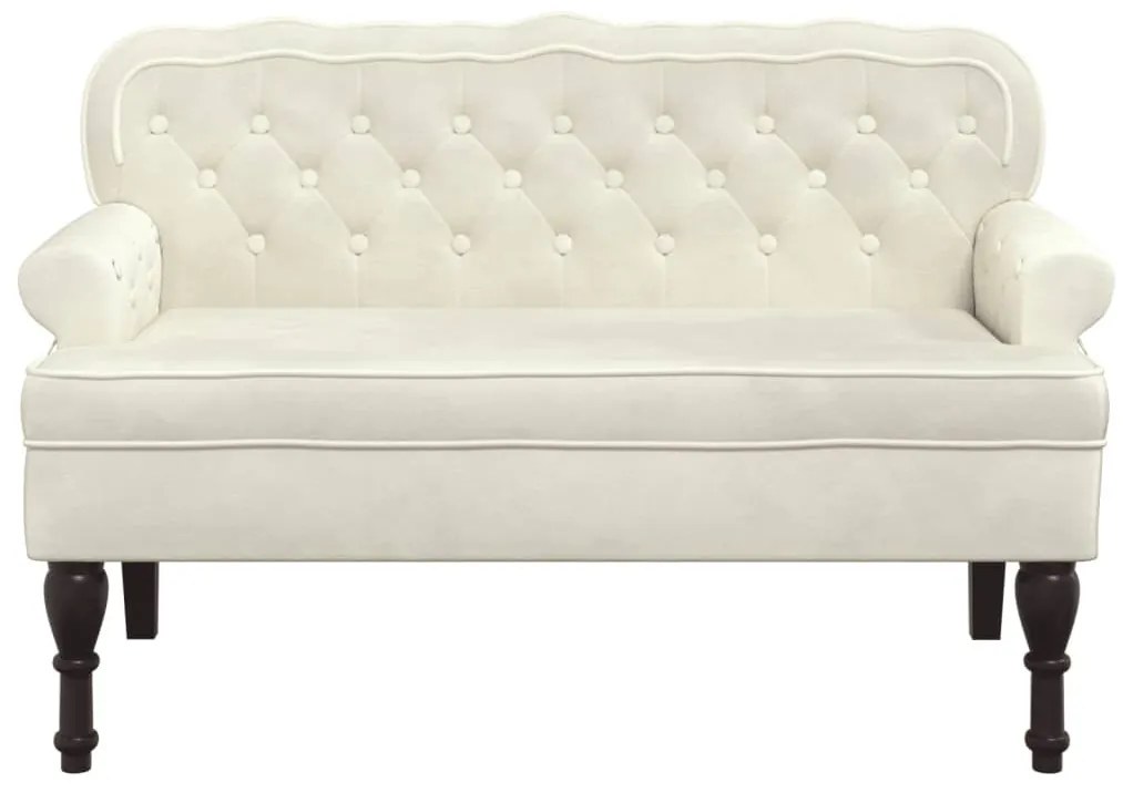 krémszínű bársonypad háttámlával 119,5 x 64,5 x 75 cm