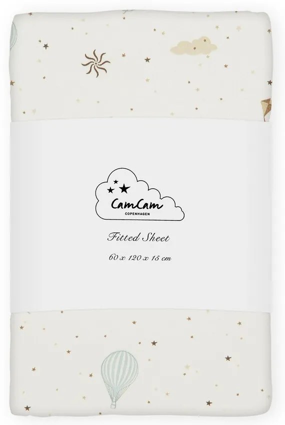 Elefántcsont színű gumis bio pamut gyerek lepedő babaágyhoz 60x120 cm Dreamland – Cam Cam Copenhagen