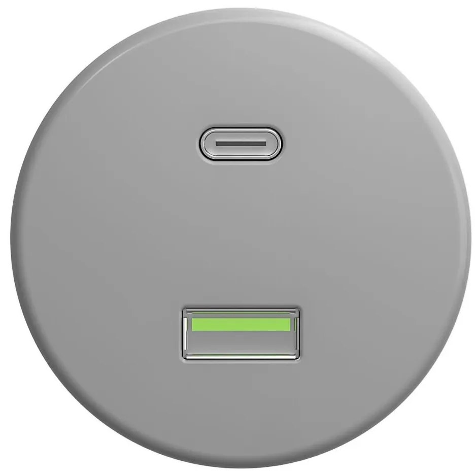 Kliklap - Retro USB aljzat A+C keret nélkül, szürke